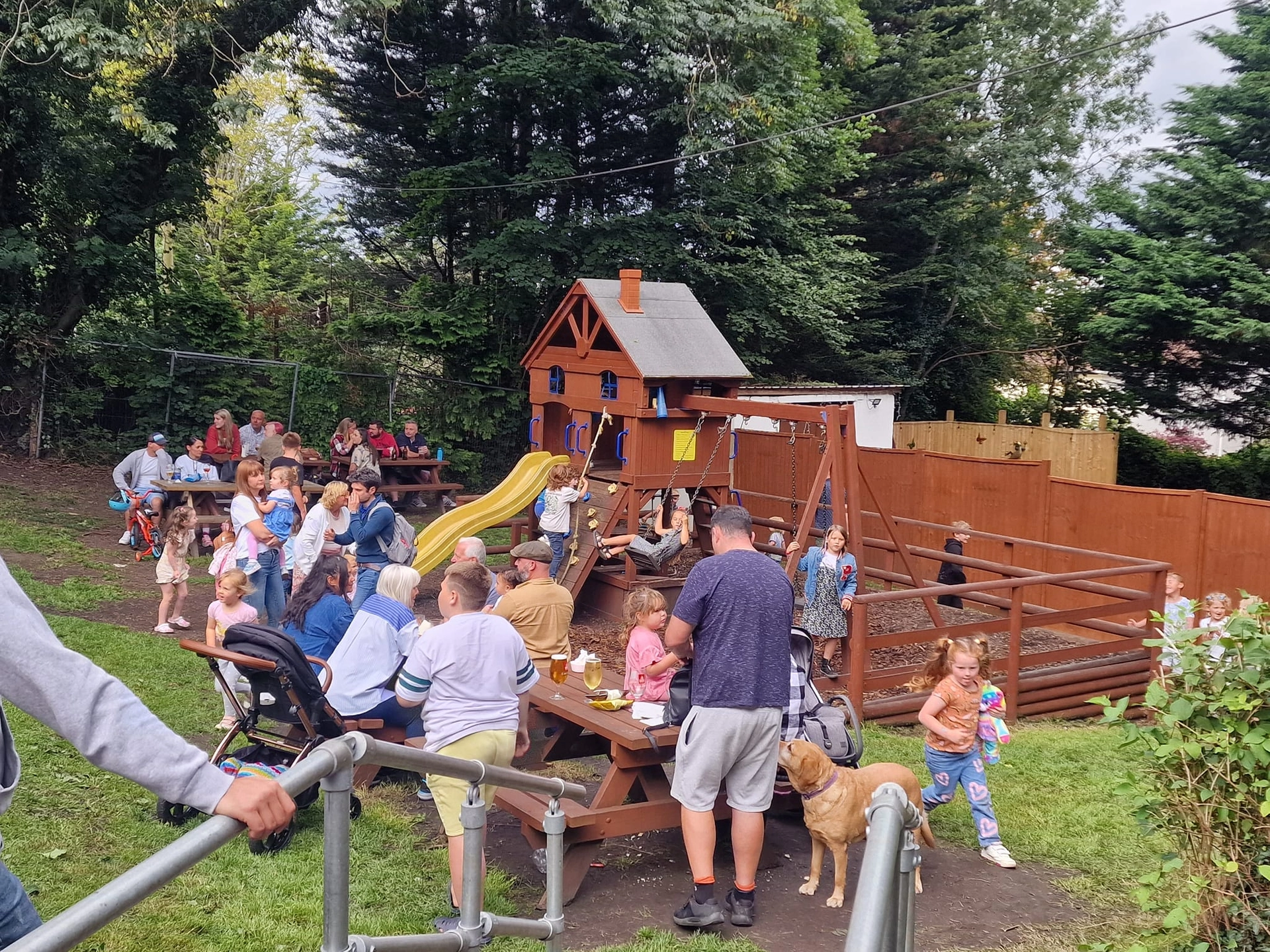 Pub beer garden with play park